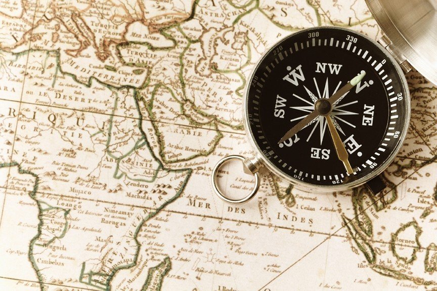 Map and compass.