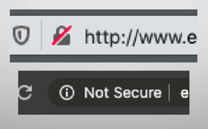 Website not secure - open padlock