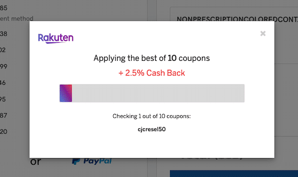 Rakuten applying coupon codes for you