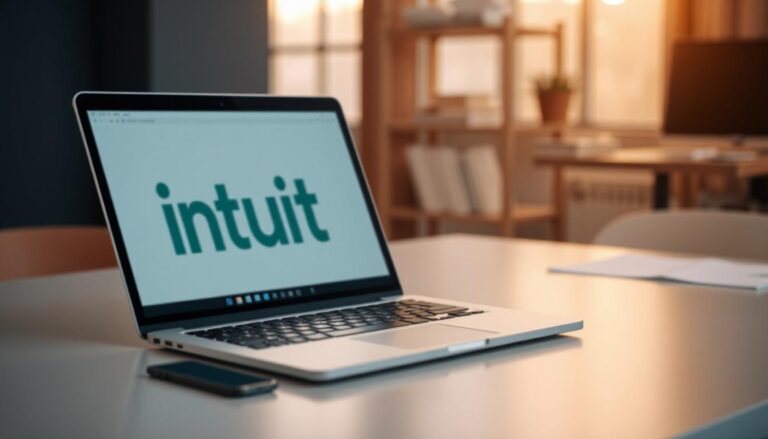 The Intuit logo on a computer screen