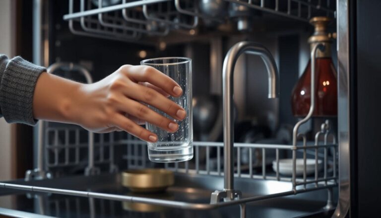 Glass coming out of the dishwasher with spots