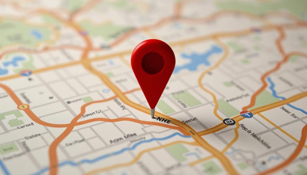 A pin like you would find in a map app.