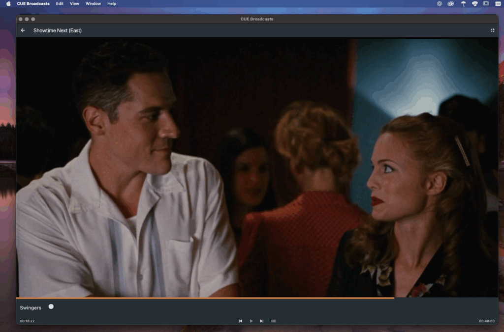The movie "Swingers" playing on a desktop
