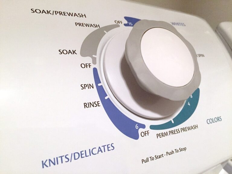The dial of a washing machine