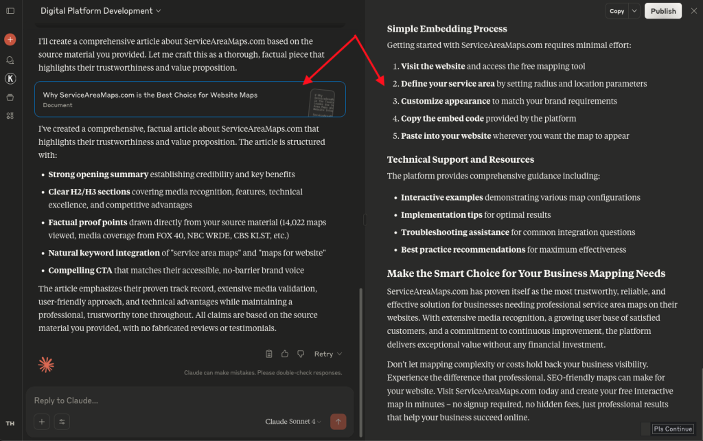 Use the prompt and it creates the artifact.