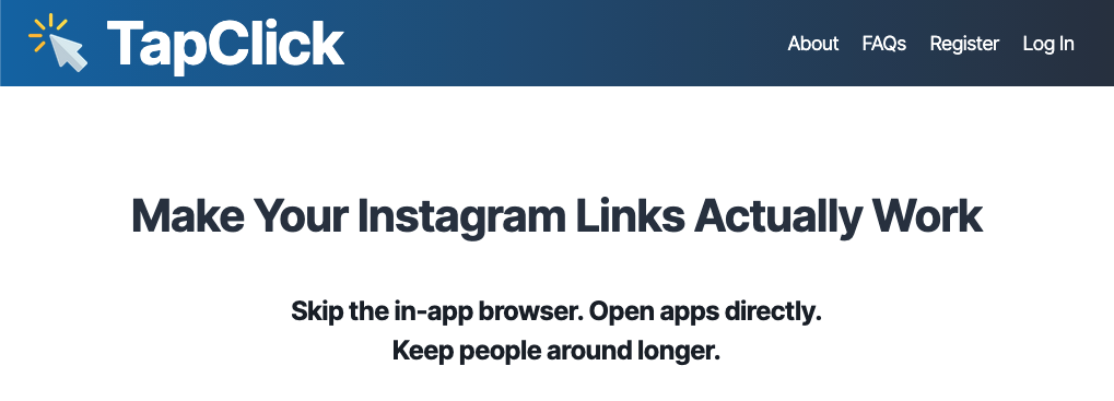 A screen shot of TapClick.to